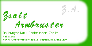 zsolt armbruster business card